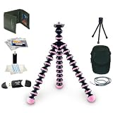 Joby GP1 Gorillapod Flexible Tripod (Pink) Accessory Kit For Panasonic Lumix DMC-TS3, DMC-TS2, DMC-FX75, DMC-FX700, DMC-TS10, DMC-FH20, DMC-FH1, DMC-FH3, DMC-F3, DMC-F2 Digital Cameras Includes Case, Neck Strap, Screen Protector + USB Reader + More
