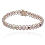 18k Yellow Gold Plated Sterling Silver Multi-Gemstone and Diamond Flower Bracelet, 7.25"