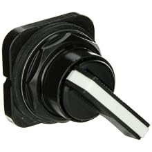 Siemens 52SW2AAB Selector Switch Operator, Black Max Corrosion Resistant, 2 Positions, Maintained Operation, Long Lever, White, A Cam Code