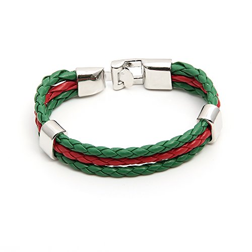 O.R.® (Old Rubin) Stylisches Armband PU Lederarmband Kordelarmband Fanartikel Fussball Weltmeisterschaft 2014 WM & EM Länder Style geflochten (Portugal)