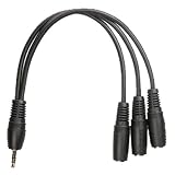 6-Inch 3-Way Headphone Y-Adapter, 1/8 Plug to 1/8 Jacks