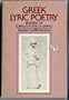 Greek Lyric Poetry