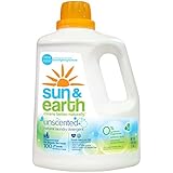 Sun & Earth 2X Concentrated Natural Laundry Detergent, Unscented, 100 Fluid Ounce (Packaging may vary)