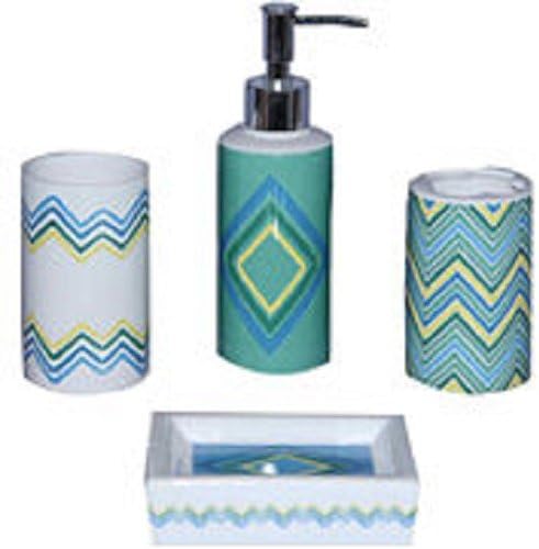 Decorative Ceramic 4-pc. Bath Accessory Set Blue