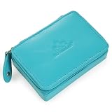Cathy's Concepts Curacao Leather Mini Zip-Around Jewelry Case, Blue