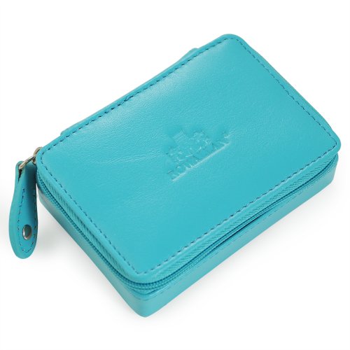 willow tree stores:Cathy's Concepts Curacao Leather Mini Zip-Around Jewelry Case, Blue