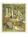 Lace-Making at Home Caen Normandie Giclee Poster Print by Thomas Crane, 18x24