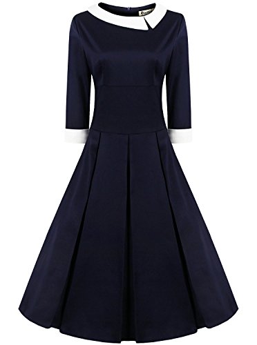 Women's 50s Style Rockabilly Pinup Cotton Swing Vintage Dress (Premium)