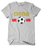 (Cybertela) China Flag Soccer Ball Men’s T-shirt Country Sport Tee