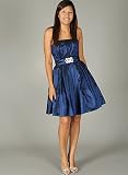 Strapless Pleated Brooch Dress for Bridesmaid Formal Prom