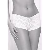 Maidenform Women's Hip Fit Lace Low Rise Boy Short,White,Size 5