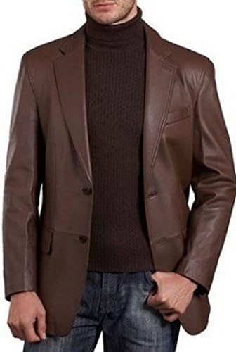 Western Leather Men's Leather Coat Large Brown