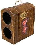 Wooden Hand Made & Hand Painted Wine Gift Box, Holds Two Bottles
