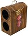 Wooden Hand Made & Hand Painted Wine Gift Box, Holds Two Bottles
