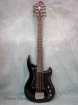 Hagstrom HB-8 Bass Guitar 8 String, Black Gloss