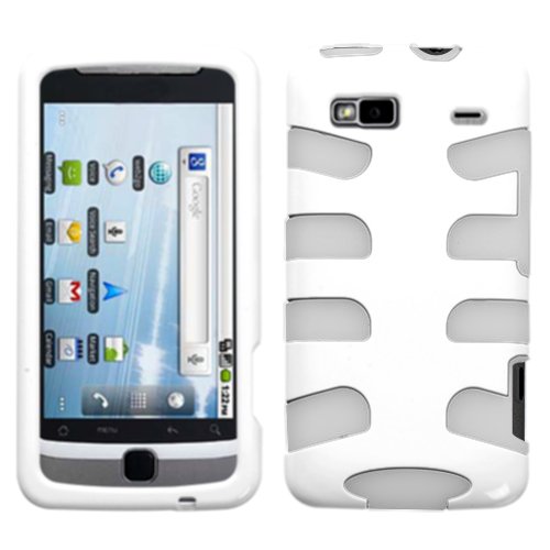 Fishbone Design Hybrid Protector Case for T-Mobile HTC G2 - White/White