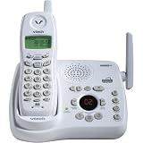 VTech t2453 2.4 GHz Analog Cordless Phone with Answering System and Caller ID (White)