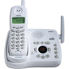 Click here to buy VTech t2453 2.4 GHz Analog Cordless Phone with Answering System and Caller ID (White) by VTech.