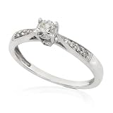 14k White Gold 2/5ctw Round Brilliant Cut Diamond Engagement Ring (I/I1)