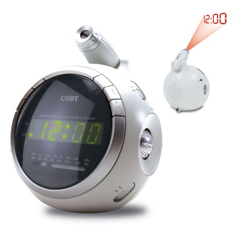 COBY CR A78 Digital AM FM Alarm Clock Radio with Time Projector