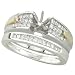 14K Two Tone Gold Princess Cut Diamond Semi Mount Engagement Ring