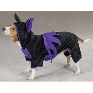 Purple & Black Hooded Flying Bat Dog Costume