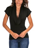 Fleur Bleue Jersey Pull (Negro)