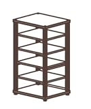 SALAMANDER DESIGNS SU40 B/B SYNERGY SINGLE40 SERIES 6-SHELF AUDIO STAND W/ BLACK WOOD BASE AND TOP, BLACK SHELVES AND SATIN BLACK TUBES