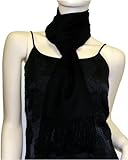 Pure Pashmina Scarf Black 3 Ply Pure Pashmina Scarf Black 3 Ply