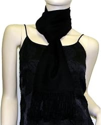 Pure Pashmina Scarf Black 3 Ply