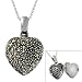 Sterling Silver Antique-Styled Marcasite Heart Locket Pendant