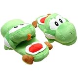 Slippers Plush - Nintendo Super Mario Bros - Green Yoshi (Kids)