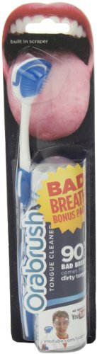 Orabrush Tongue Cleaner with Tongue Foam, Blue, 1.69 Ounce