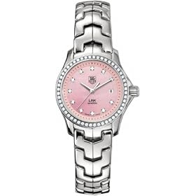 Tag Heuer Watches Tag Heuer Link Tag Heuer Mother of Pearl Diamond Bezel Diamond Hour Markers Women's Watch