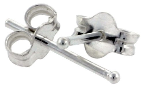 Sterling Silver Teeny 1/32 (1.0 mm) Ball Earrings / Nose Studs.