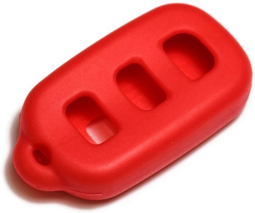 Red Silicone Key Fob Cover Case Smart Remote Pouches Protection Key Chain Fits: Toyota Sequoia 01-08