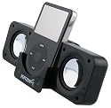 INSTEN Black Folding Stereo Speaker for iPod (video), iPod nano, iPod Photo, iPod Mini, and iPod Shuffle, Microsoft Zune from Eforcity