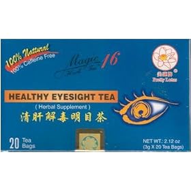 Pretty Lotus 100% Natural Caffeine Free Healthy Eyesight Herbal Tea with Ginseng and Goji - 20 Tea Bags (2.12 Oz)