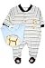 Rumble Tumble Preemie Boys Lil Puppy Footed Coverall with Bib