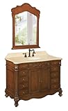 Belle Foret BF80003R 48-Inch Width by 24-Inch Depth by 36-Inch Height Single Basin Bathroom Vanity, Dark Cherry