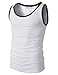 H2H Mens Slim Fit Contrast Colorblock Crew Neck Lightweight Sleeveless Tank Tops