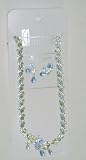 Nc56, Sterling Silver Necklace with Many Small Jades and Matching Earrings