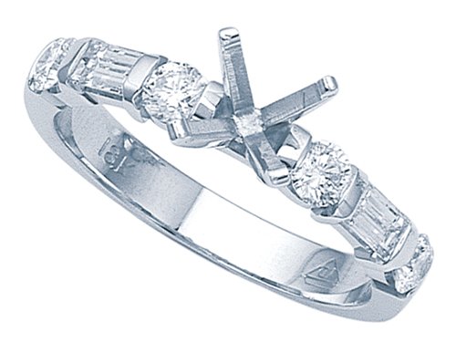 0.75 (3/4) cttw Karina B(tm) Baguette Diamonds Engagement Ring LIFETIME WARRANTY