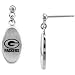 Team Titanium Green Bay Packers Steel Earrings with Cubic Zirconia Accent