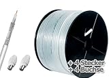 Produkt-Bild: 120dB Koaxial Antennen Kabel (STAKU) 4fach geschirmt 30m inclusive 8 Antennenstecker