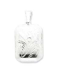 Sterling Silver Diamond-cut Rectangular Locket