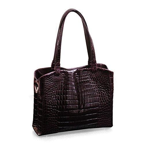 各色1点限り クロコダイル ハンドバッグ レディース シャイニング加工 センター取り 日本製 二本手 bag 画像