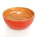 EXP Handmade Mango Wood Decorative Ridge Bowl With Etched Crimson Design