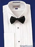 Emanuel Ungaro 100% Cotton Tuxedo Shirt - 3/4 Inch Pleat, Laydown Collar, French Cuffs