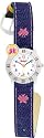 Scout - 280307001 - Montre Enfant - Fille - Quartz analogique - Bracelet Cuir et Tissu - Boitier Acier - Papillon